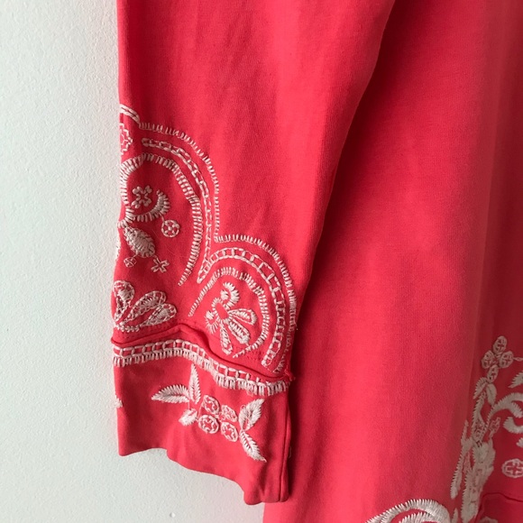 Johnny Was coral zip up hoodie - Picture 7 of 13